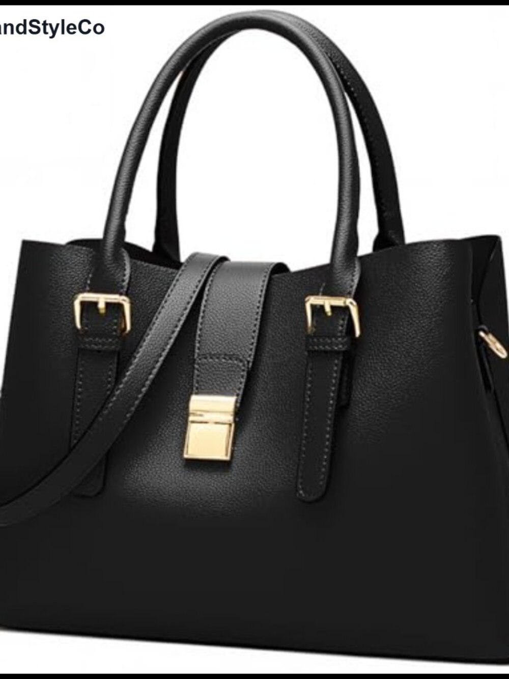 Vegan Leather Tote Handbag for Women with Crossbody Strap